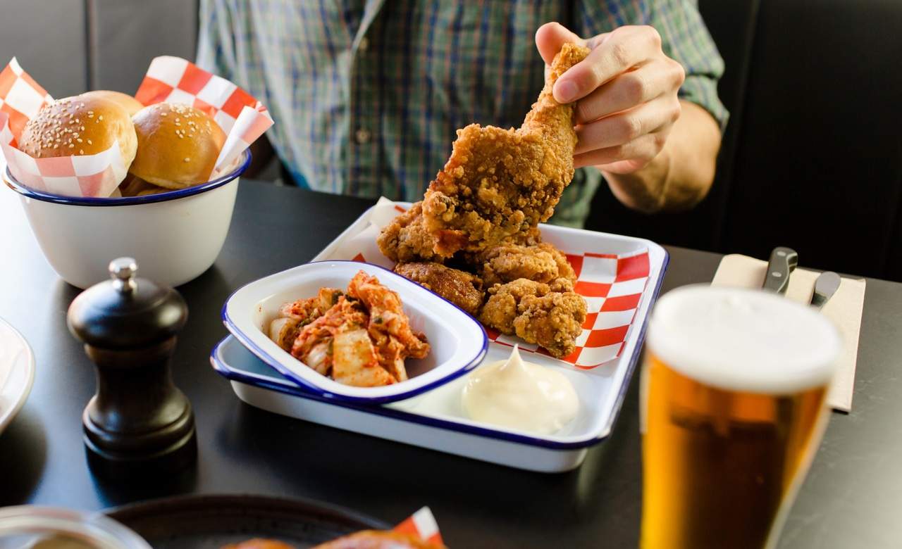 Fried chicken at The Corner Hotel in Richmond.