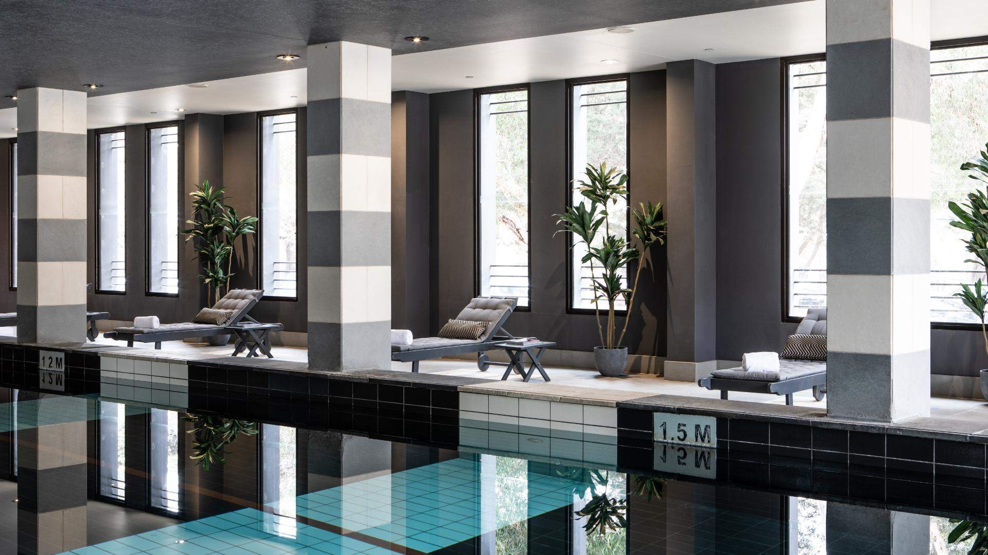 The luxury indoor pool and relaxation space at LANCEMORE MANSION HOTEL SPA, WERRIBEE PARK - one of the best days spas near Melbourne